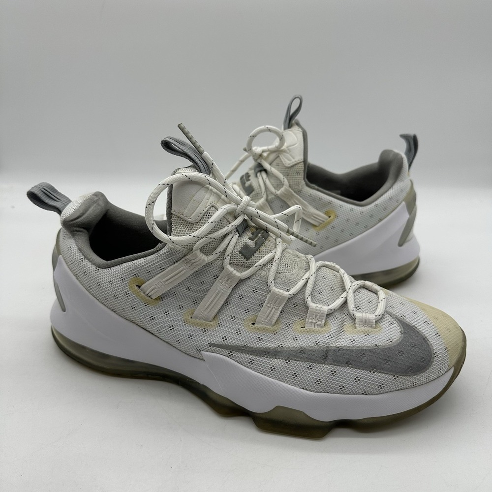Nike LeBron 13 Low 831925-100 Men's Size 12 Basketball Shoes Metallic Silver